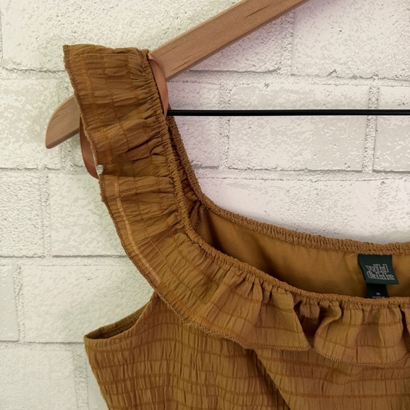 WILD FABLE Cognac Ruffle Tiered Skater Dress - Picture 4 of 11